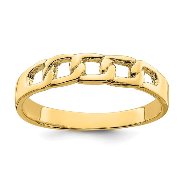 14K Gold Polished Link Band Ring