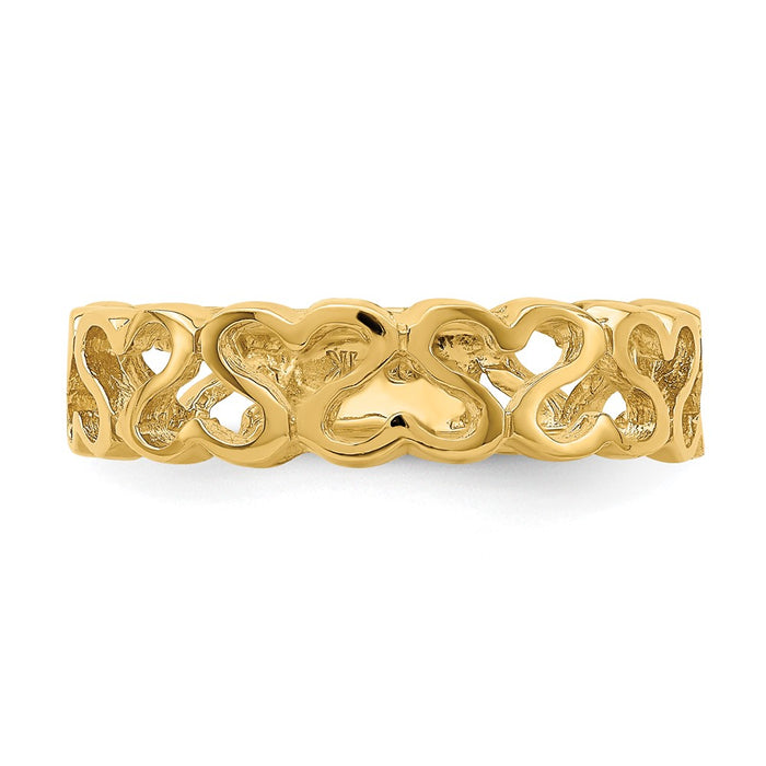Shop Exclusive 14K Gold Polished Heart Ring - Stylish and Affordable Jewelry-4