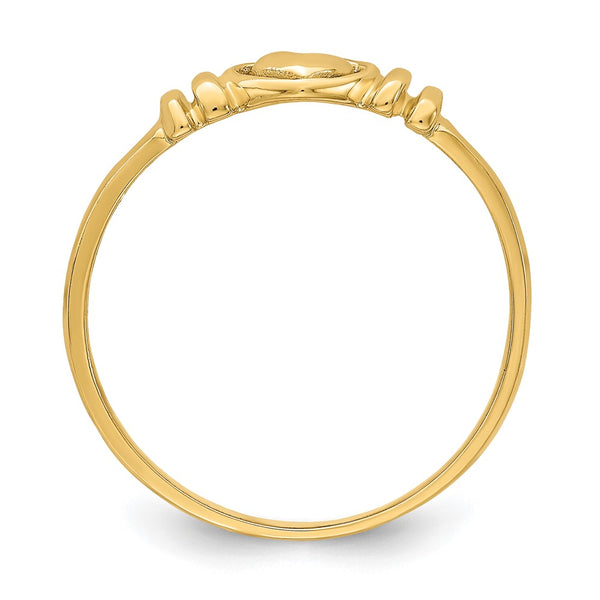 14K Gold Polished Heart-Shaped Ring