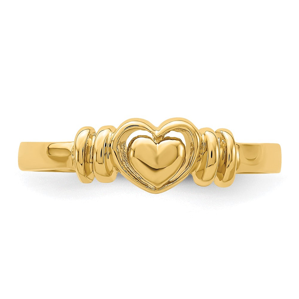 Order Stylish 14K Gold Polished Heart-Shaped Ring - Affordable Luxury!