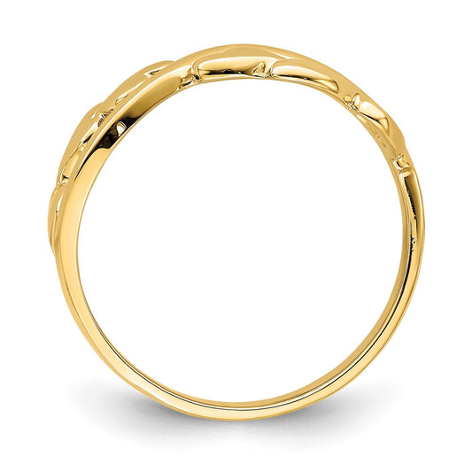 Shop Exclusive 14K Gold Polished Heart Band - Stylish X Design, Great Value!