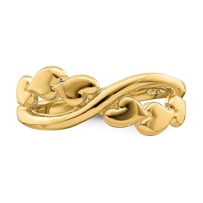 Shop Exclusive 14K Gold Polished Heart Band - Stylish X Design, Great Value!-4