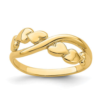 Shop Exclusive 14K Gold Polished Heart Band - Stylish X Design, Great Value!