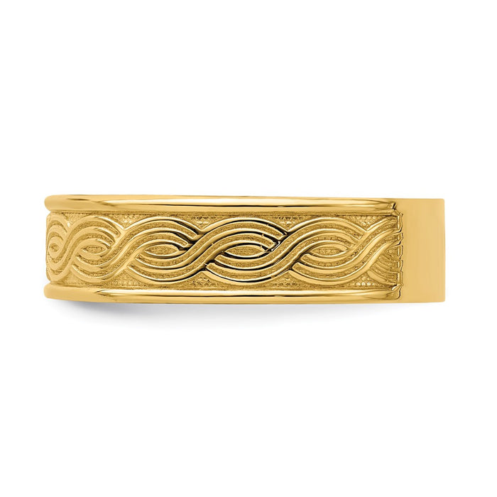 Buy Stylish 14k Gold Wave-Engraved Thumb Ring - Size 9 | Luxury Value-3
