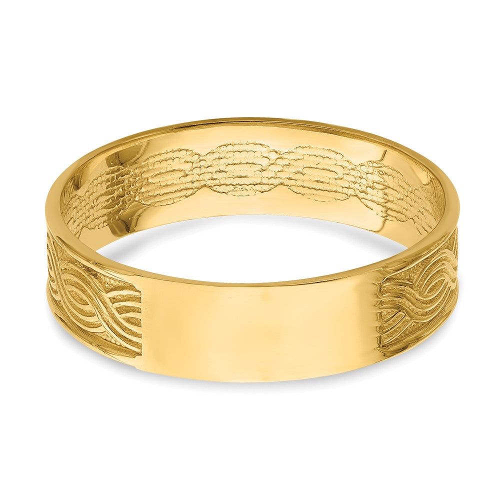 Buy Stylish 14k Gold Wave-Engraved Thumb Ring - Size 9 | Luxury Value