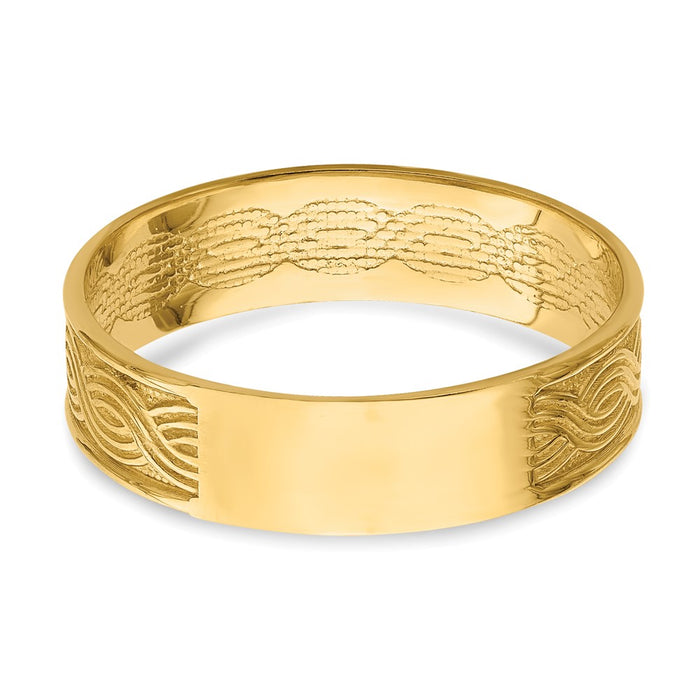 Buy Stylish 14k Gold Wave-Engraved Thumb Ring - Size 9 | Luxury Value-5