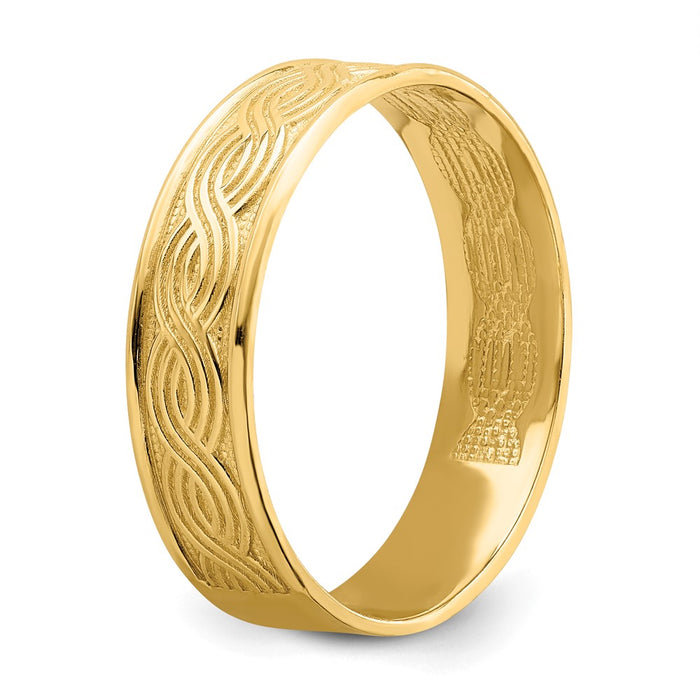 Buy Stylish 14k Gold Wave-Engraved Thumb Ring - Size 9 | Luxury Value-6