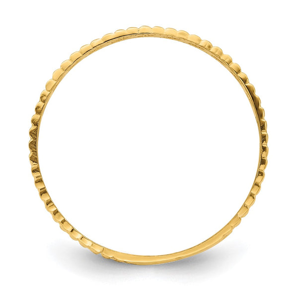 14K Gold Leaf Engraved Thumb Ring - Size 9