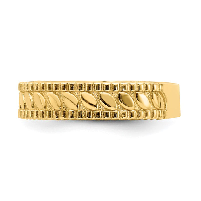 Buy 14K Gold Leaf Engraved Thumb Ring - Size 9, Affordable Luxury Jewelry-4