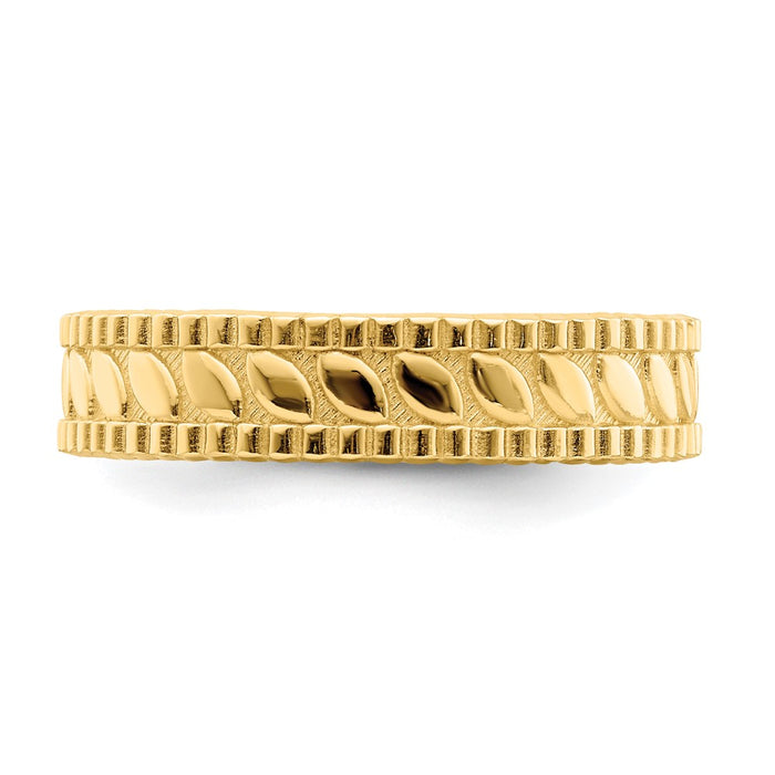 Buy 14K Gold Leaf Engraved Thumb Ring - Size 9, Affordable Luxury Jewelry-5