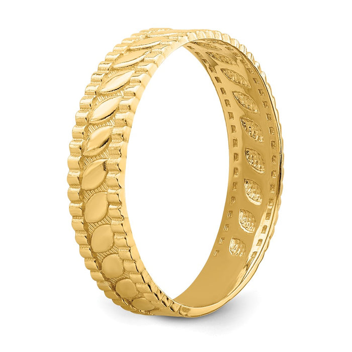 Buy 14K Gold Leaf Engraved Thumb Ring - Size 9, Affordable Luxury Jewelry-7