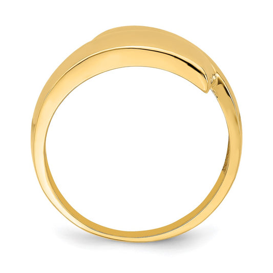 High-Quality 14K Gold Polished Bypass Ring - Stylish & Affordable Design