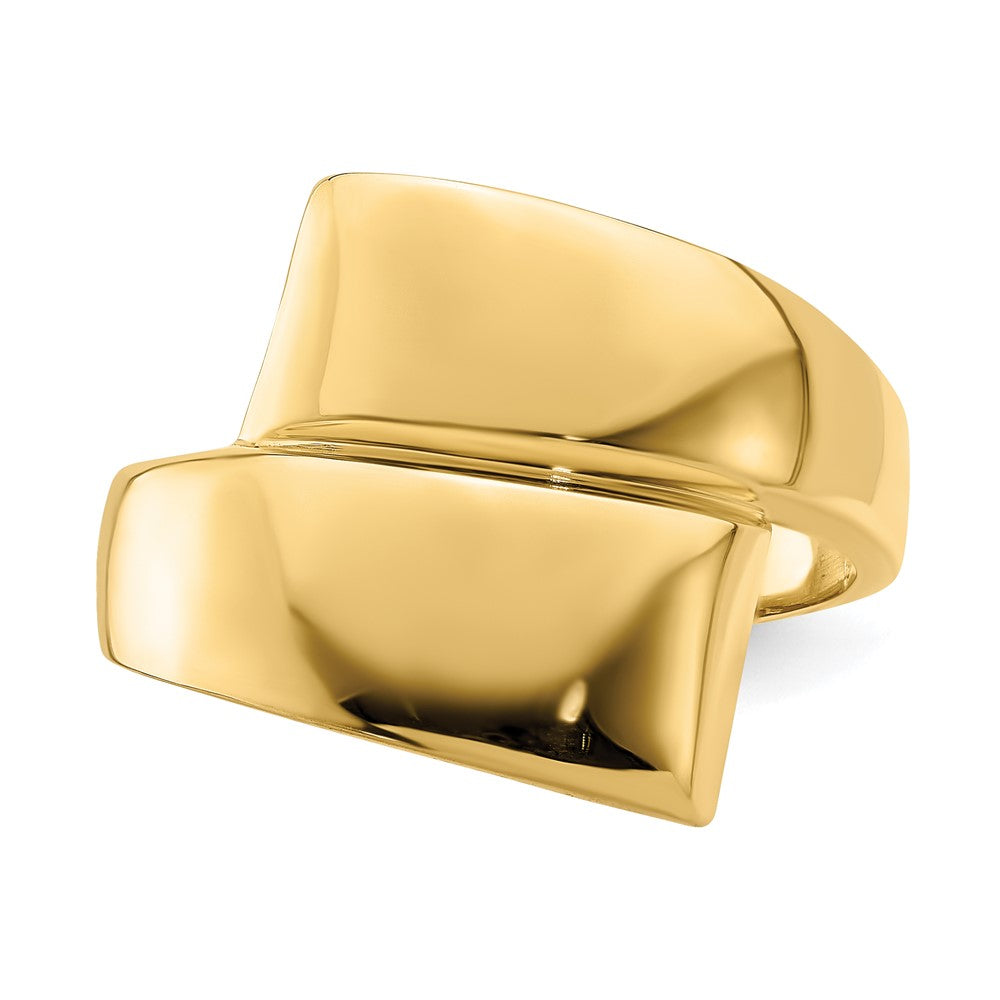 High-Quality 14K Gold Polished Bypass Ring - Stylish & Affordable Design