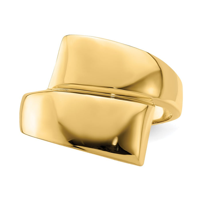 High-Quality 14K Gold Polished Bypass Ring - Stylish & Affordable Design-4