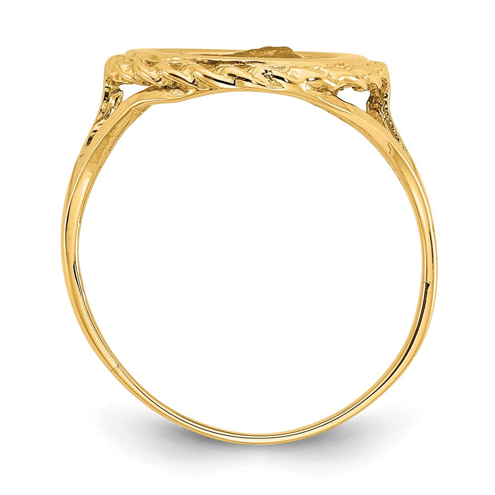 Shop 14K Gold Angel Coin Ring - Stylish Rope Frame Design | Luxury Value