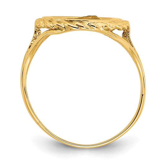 Shop 14K Gold Angel Coin Ring - Stylish Rope Frame Design | Luxury Value