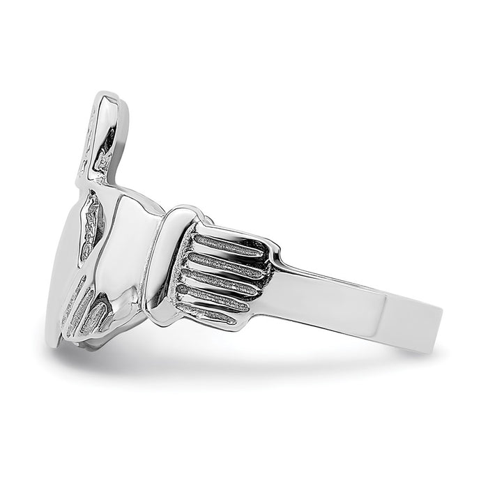 Buy Stylish 14K White Gold Claddagh Ring - Symbol of Love, 7.5g-4