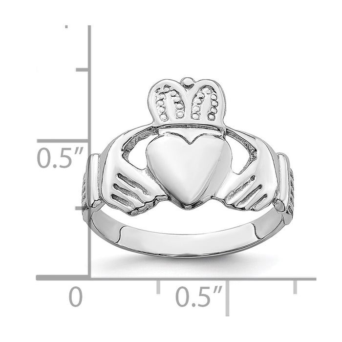 Buy Stylish 14K White Gold Claddagh Ring - Symbol of Love, 7.5g-3