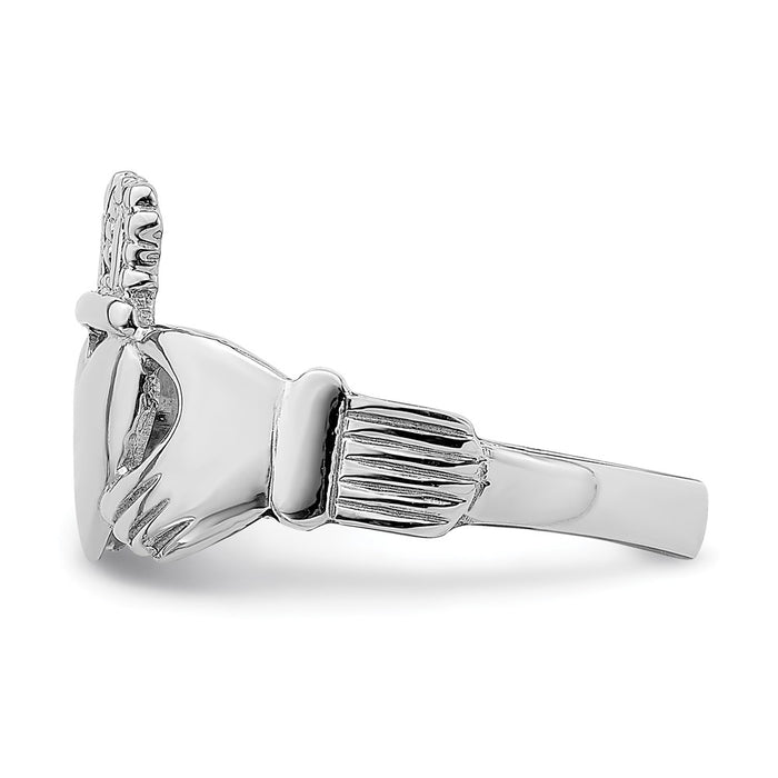 Shop Stylish Polished 14K White Gold Claddagh Ring - Luxury & Value Combined-4