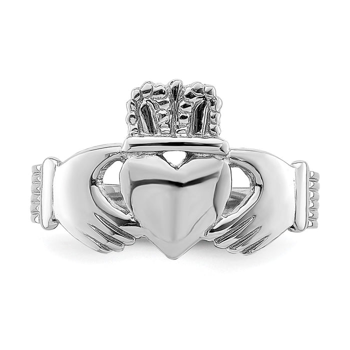 Shop Stylish Polished 14K White Gold Claddagh Ring - Luxury & Value Combined-5