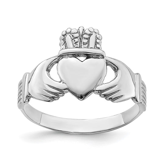 Shop Stylish Polished 14K White Gold Claddagh Ring - Luxury & Value Combined