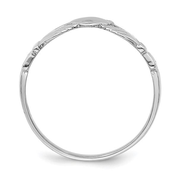 14K White Gold Claddagh Ring - Polished - Style GR1-1019550