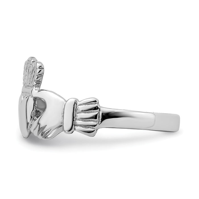 Shop Exclusive 14K White Gold Claddagh Ring - Stylish and Polished Design-4
