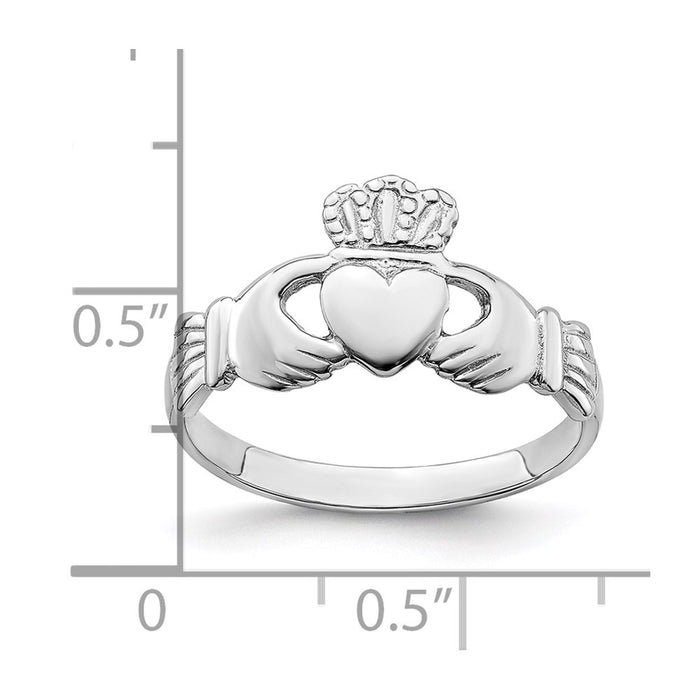 Shop Exclusive 14K White Gold Claddagh Ring - Stylish and Polished Design-3