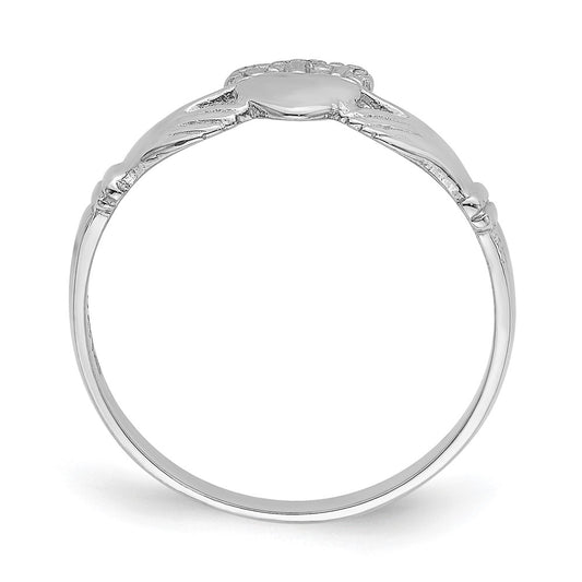 High-Quality 14K White Gold Claddagh Ring - Stylish, Affordable Luxury