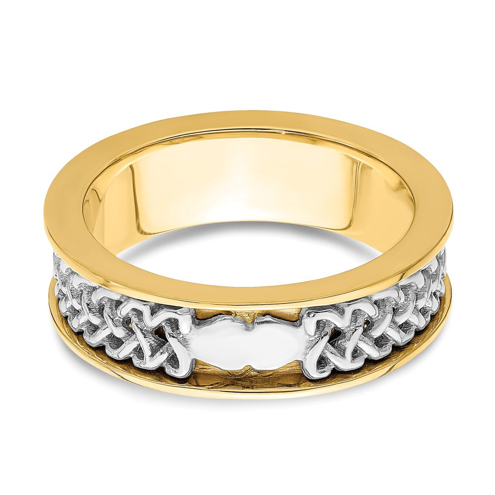High-Quality 14K Two-Tone Claddagh Ring Band - Stylish and Affordable Price