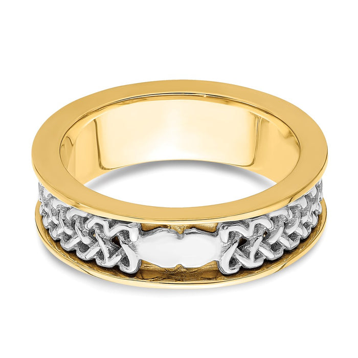 High-Quality 14K Two-Tone Claddagh Ring Band - Stylish and Affordable Price-6