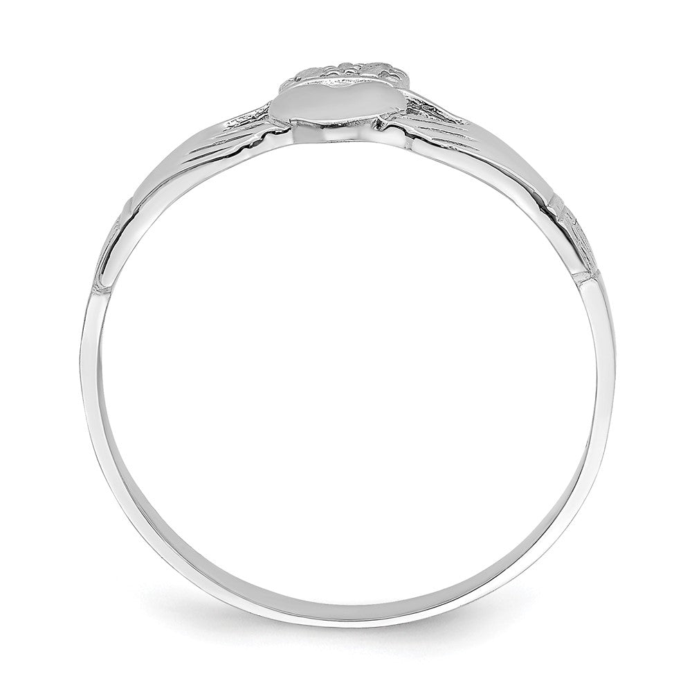 Buy Stylish 14K White Gold Claddagh Ring - Polished, Affordable Elegance