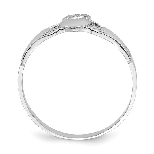 Buy Stylish 14K White Gold Claddagh Ring - Polished, Affordable Elegance
