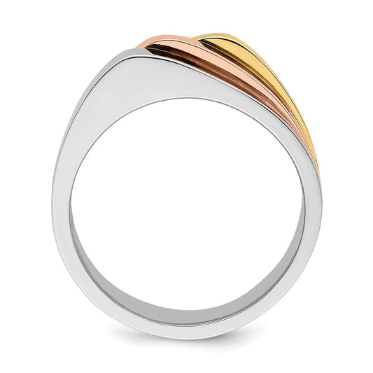 Buy Stylish 14K Tri-Color Triple Peak Band Ring | High-Quality Design