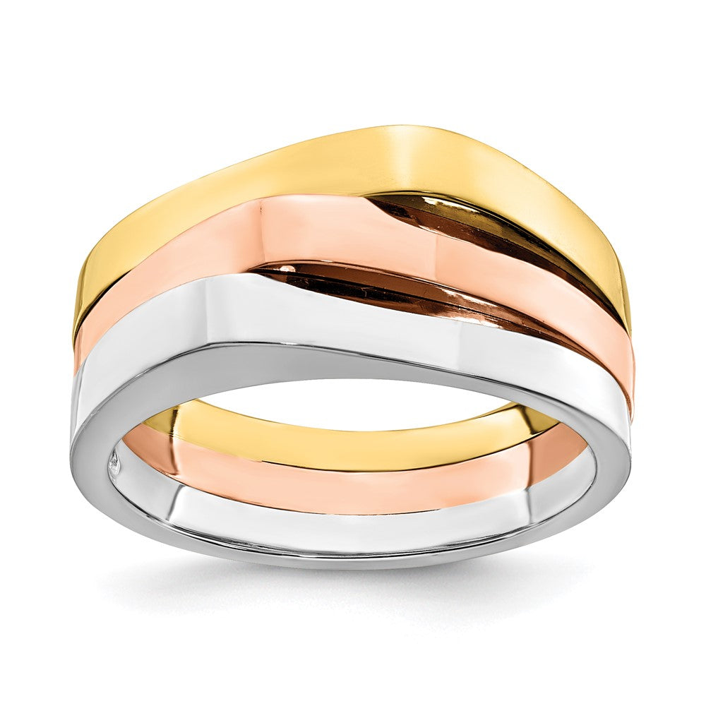 Buy Stylish 14K Tri-Color Triple Peak Band Ring | High-Quality Design