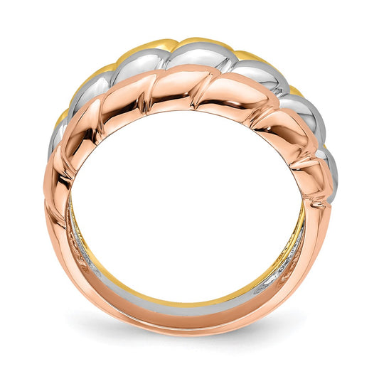 Shop Exclusive 14K Tri-Color Triple Shrimp Ring - Stylish & Affordable Design