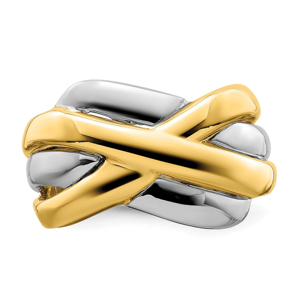 Shop Stylish 14K Two-Tone Interlocking Cross Ring - Exclusive Design, Affordable Price