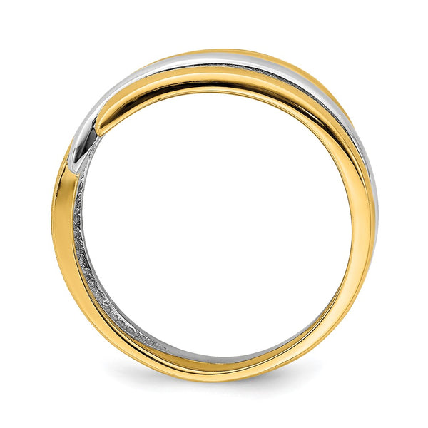14K Two-Tone Crossover Ring