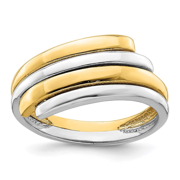 14K Two-Tone Crossover Ring