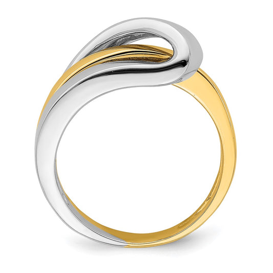 Buy Stylish 14K Two-Tone Polished Band - Elegant Folded Design, Affordable Luxury