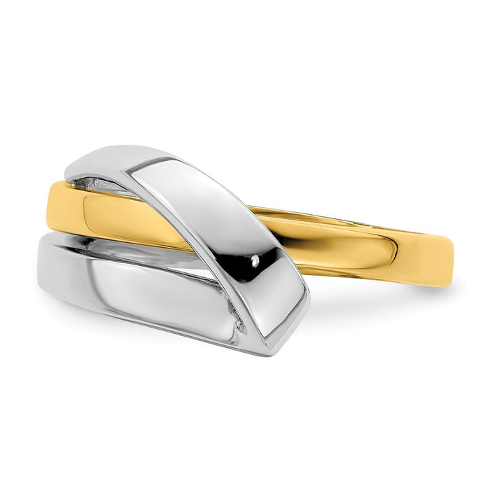 Buy Stylish 14K Two-Tone Polished Band - Elegant Folded Design, Affordable Luxury-3