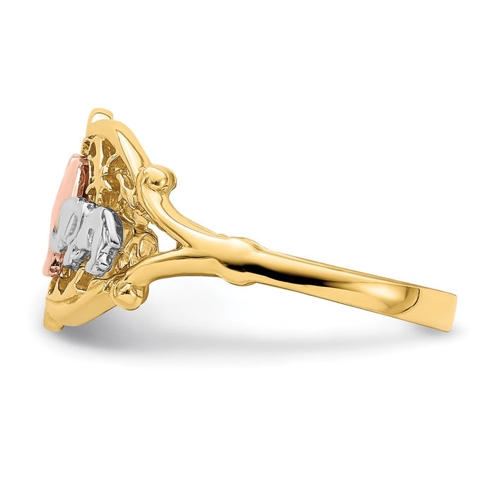Buy 14K Two-Tone Elephant Ring - Stylish White Rhodium, Affordable Luxury-4