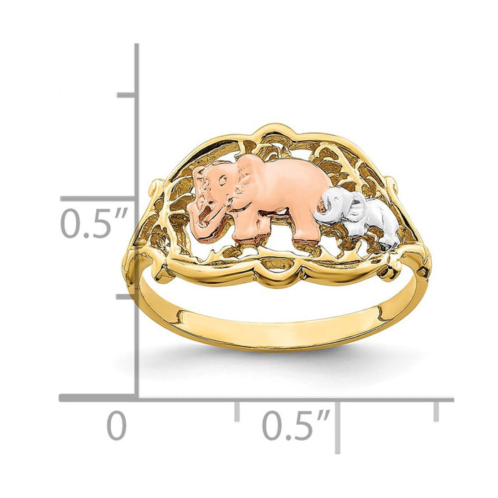 Buy 14K Two-Tone Elephant Ring - Stylish White Rhodium, Affordable Luxury-3