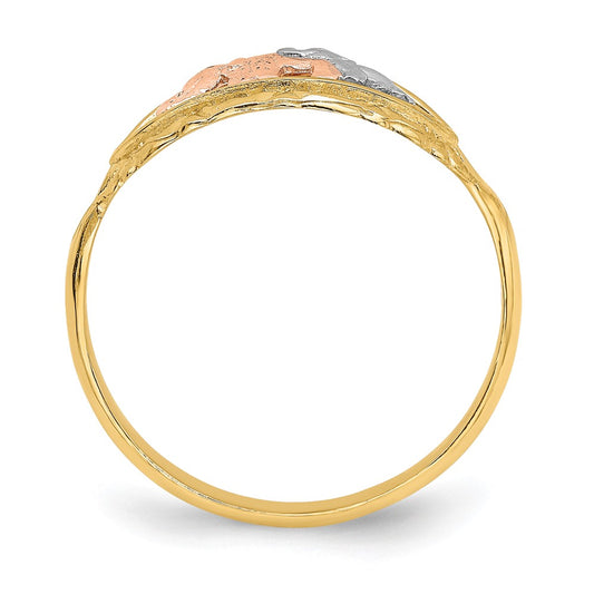 Shop Stylish 14K Two-Tone Ring with White Rhodium-Plated Elephants, 9mm