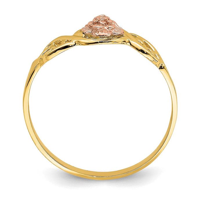 Designer 14K Two-Tone Floral Ring | Stylish & Affordable Jewelry Choice-2