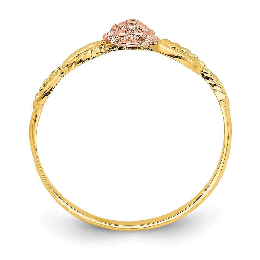 Buy Designer 14K Two-Tone Floral Design Ring - Stylish & Affordable Jewelry