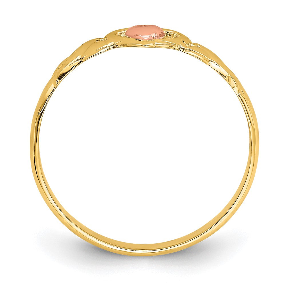 Buy Stylish 14K Two-Tone Heart-Shaped Polished Ring - High-Quality Jewelry