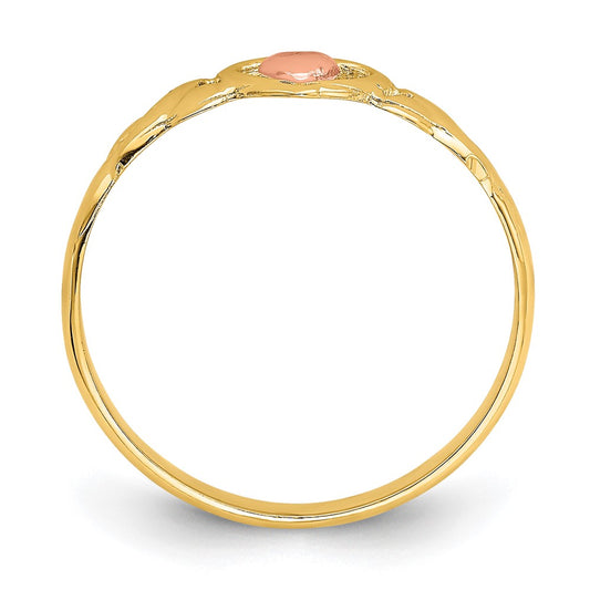 Buy Stylish 14K Two-Tone Heart-Shaped Polished Ring - High-Quality Jewelry