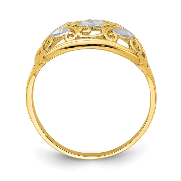 14K White Gold Oval Filigree Ring