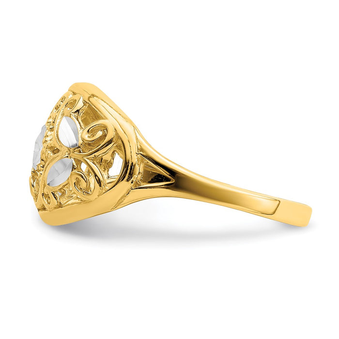 Buy Exclusive 14K White Gold Oval Filigree Ring - Stylish & Affordable Design-3